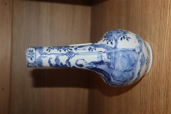 A Chinese blue and white vase, with Kangxi mark height 20cm